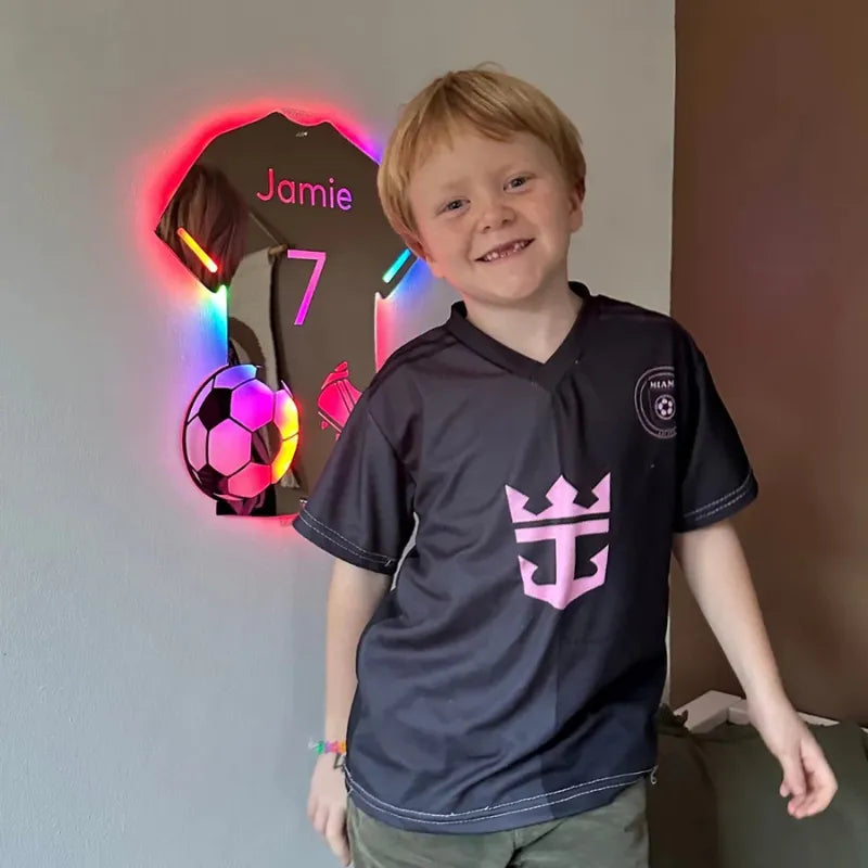 LumiGoal™ - Maillot Miroir LED Personnalisé